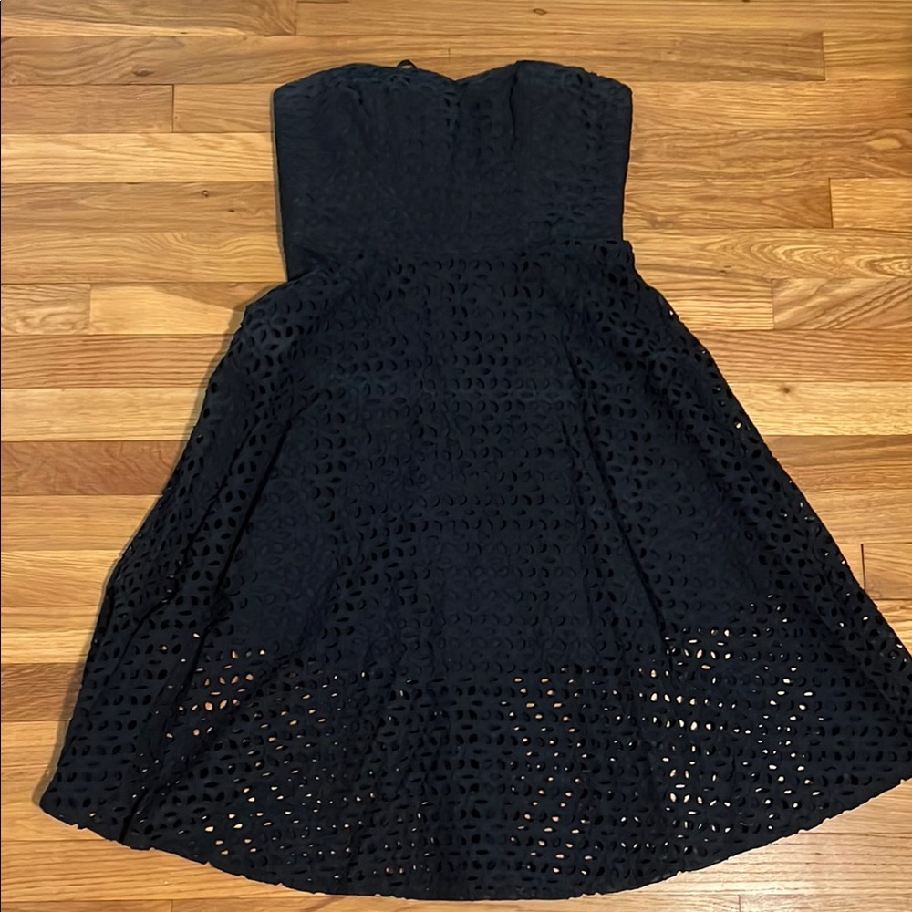 Ann Taylor Navy Blue Strapless A-Line Cocktail Dress